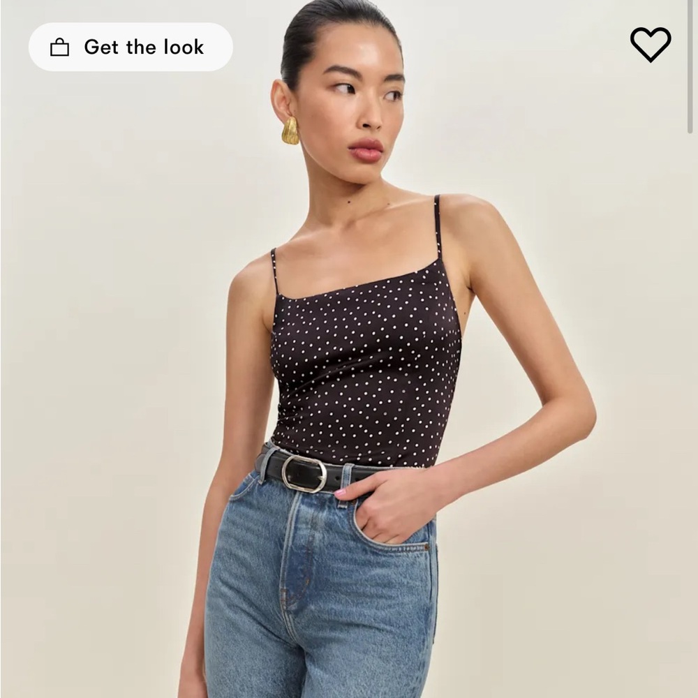 Reformation Isla Satin Top Black - Size 4